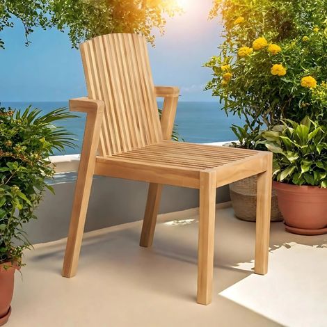 Silla de jardí­n de teca maciza Imzo