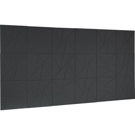 18 panneaux acoustiques autocollants 30 x 30 x 1 cm, mousse insonorisante fibre polyester haute densité, en noir (1/5)