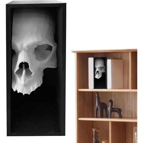 Serre-livres en forme de crâne, décoration d'étagère pour Halloween (1/5)