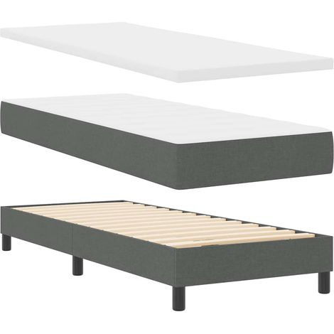 Box Spring Bed with Mattress Dark grey 80 x 200 cm vidaXL (1/5)