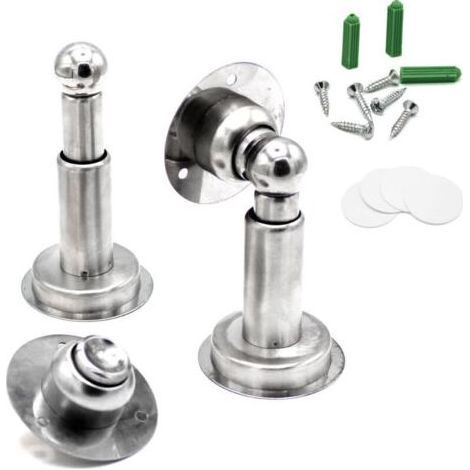 Bloque Porte Magnétique - Lot de 2 Bloques Porte Sol et Mur - Longueur Ajustable - Tête Aimantée - En Acier Inoxydable (1/5)