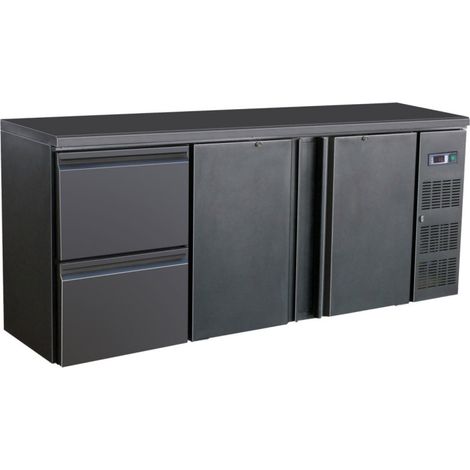 Arrière bar réfrigérée noir 2 portes et 2 tiroirs - Combisteel (1/5)