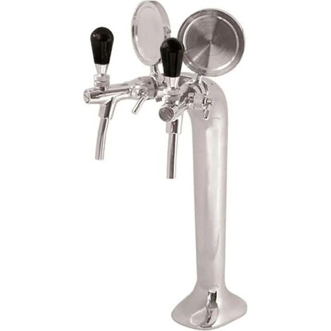 Colonne de bière chromée à 2 voies, élégante, "top qualité" (Prix par paquet) (1/4)
