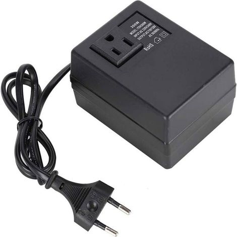 Transformador convertidor de voltaje de 220 V a 110 V, 300 W, con adaptador de enchufe estándar europeo. (1/4)