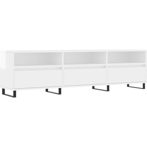 Maison Exclusive - TV-Schrank Hochglanz-Weiß 150x30x44,5 cm Holzw