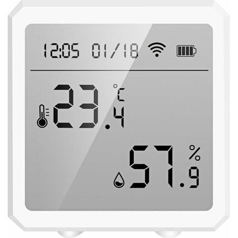 WiFi Temperatur- und Feuchtigkeitssensor Smart Home Innenthermometer Datumsanzeige Digitaler Tuya-Detektor (1/4)