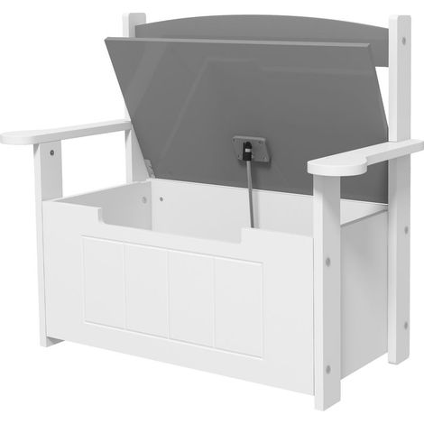 Coffre à jouets pour enfants 2 en 1 et banc avec dossier et accoudoirs - vérin pneumatique 68,5L x 34l x 58H cm (1/5)