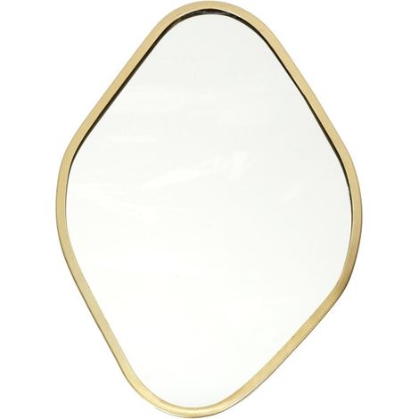 Miroir Mural Déco "Contour Losange" 34cm Or (1/4)
