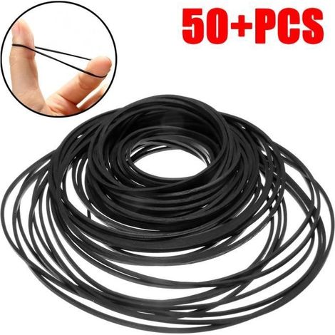 Courroie de réparation carrée pour magnétophone, baladeur, lecteur DVD, 40-130mm, 50 pièces assorties (1/4)