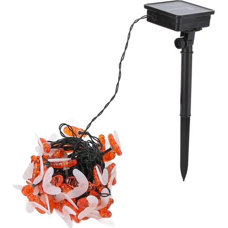 LED-Solar-Lichterkette in Bienenform, wasserdicht, warmweiß, 7 m, 50 LEDs, 8 Betriebsmodi (1/5)