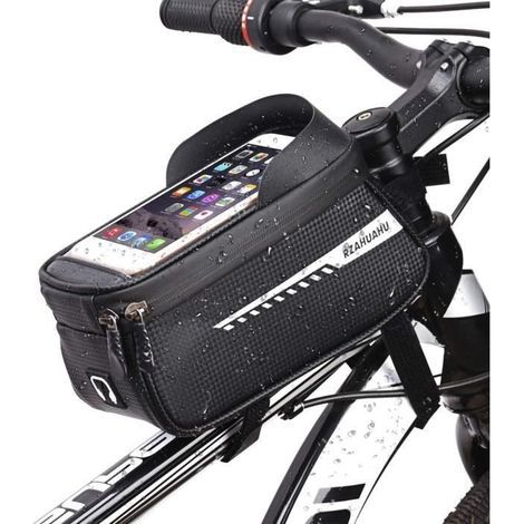 Fahrradrahmentasche für Smartphone, wasserdichte Lenkertasche mit Handyhalterung für Fahrrad, Mountainbike, Motorrad, Roller, transparente Schutzhülle (1/4)