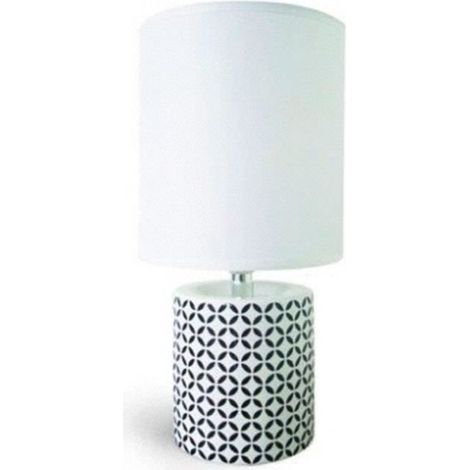 Lampe à poser Noire et Blanche / Moderne / Design "Pied Graphique" en céramique