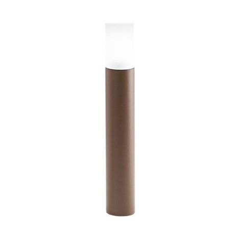 Lampo - Borne de jardin avec ampoule E27 IP54 H 60 cm, métal peint, verre satiné, borne d'extérieur - Perenz - Corten