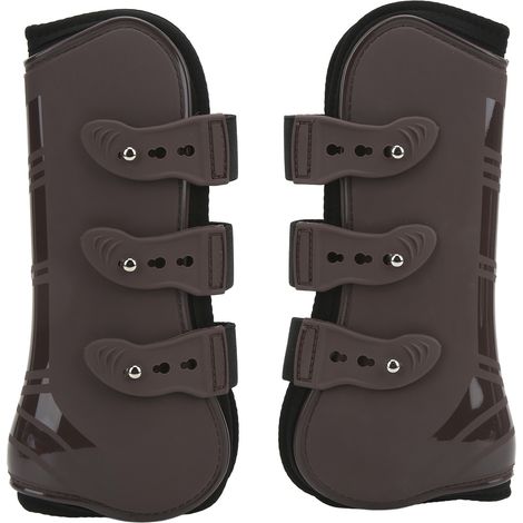 Zweiteilige Vordergamaschen aus PU-Neopren – Schutzgamaschen für Reiten und Springen – Braunes Paar (1/5)