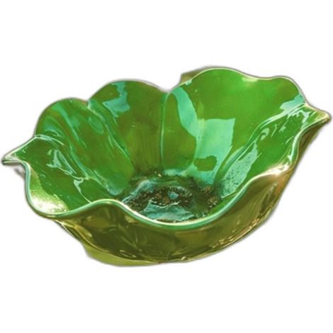 Mangeoire à oiseaux piquet de jardin fleur en métal fait main — Vert canard, décor vintage en fer (1/4)