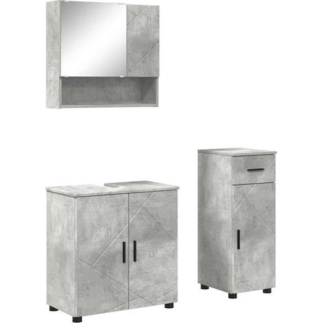 Maison Exclusive - Badezimmermöbel-Set 3 pcs Beton Grau Holzwerks