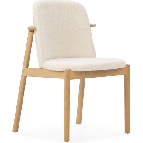 Silla 57,5X58,8X81,8 Madera Natural/Tela Blanco (1/4)