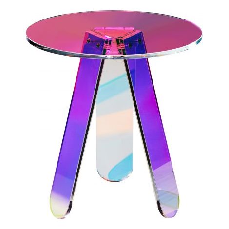 Acryl-Beistelltisch φ45 x 48 cm, Bunter Acryl-Beistelltisch Bartisch Leicht zu Reinigen, Acryl-Couchtish für Kaffee, Getränke, Essen, Snacks, Couchtisch für Wohnzimmer, Schlafzimmer usw. (1/5)