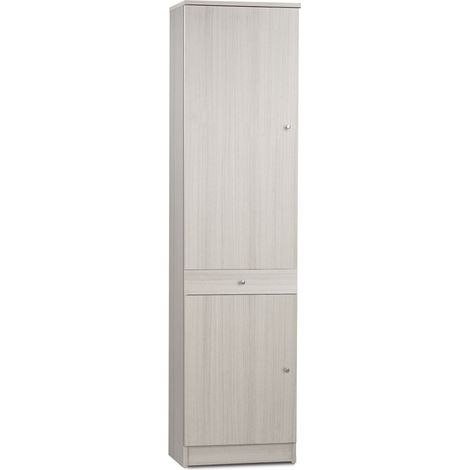 Armadio 2 Ante 1 Cassetto 46x183x34 cm Eucalipto (1/3)