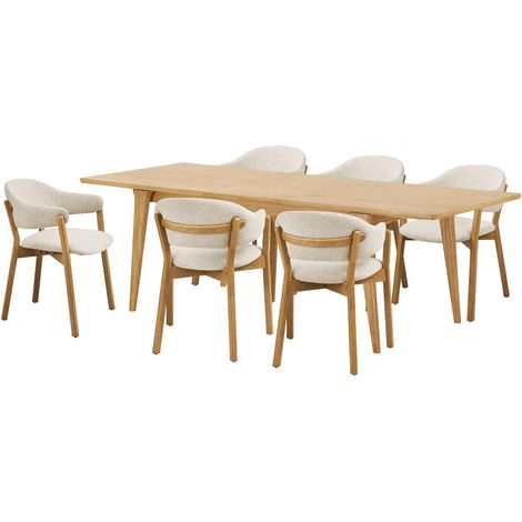 Oline Essgruppe Esstisch 6 Stühle natur, beige. (1/5)