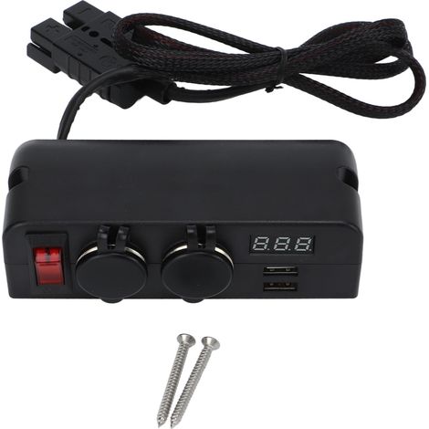 Adaptateur de chargeur de voiture, 2 prises USB, affichage numérique de la tension, batterie d'alimentation (1/5)