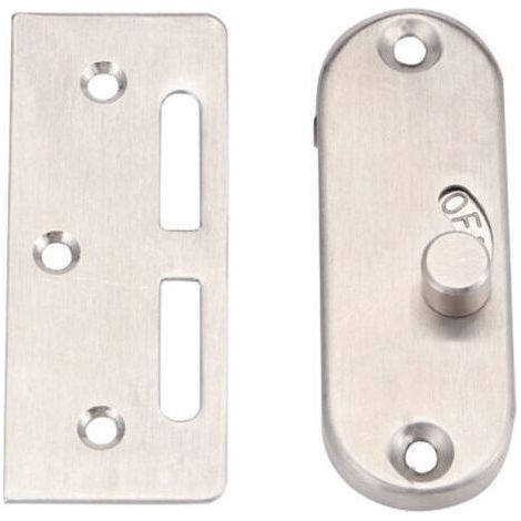 ALLIANDISSerrure de porte coulissante à droit avec boucle de verrouillage de porte coulissante et verrou de porte de grange (1 paquet d'argent) (1/5)