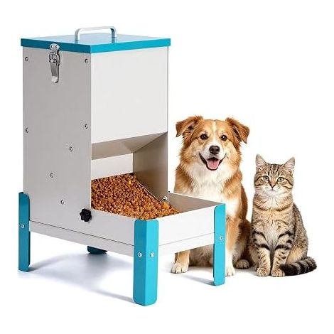 Automatic Cat Food Dispenser, Elevated Dog Bowl, Removable Metal Dry Food Feeder, Sturdy, Easy to Clean (1/5)
