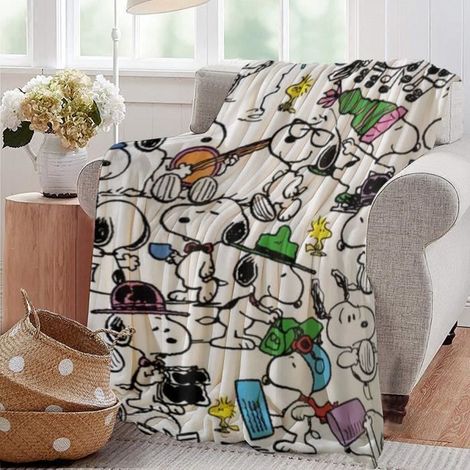 Mou Duveteux Getto di Copertura per Divano Letto, 125x150cm, Carino Snoopy (5)