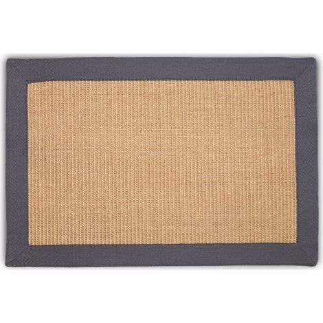 – Tapis à griffer pour chat en sisal – Bordure coton colorée – Dos antidérapant – Dimensions 40 x 60 cm (1/4)