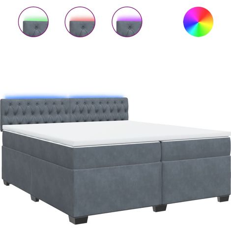 Maison Exclusive - Giroletto a Molle con Materasso Grigio Scuro 200x200 cm Velluto