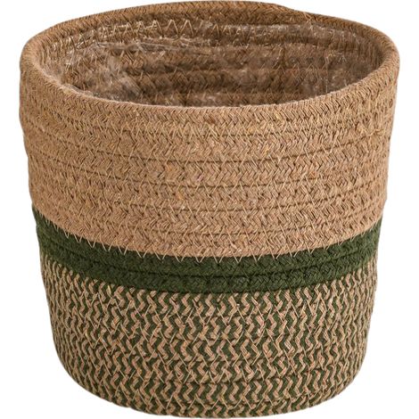 Panier Cache-pot en Herbe Marine Tressée Naturelle pour Plantes d'Intérieur, Taille P21 - PANGIVO