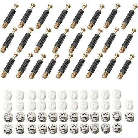 Assembly Hardware 25 Pieces Cam Fittings 3 in 1 Connection Furniture Connector Cam Fitting Eccentric Furniture Connector Fitting for Splicing Furniture Cabinets (1/5)