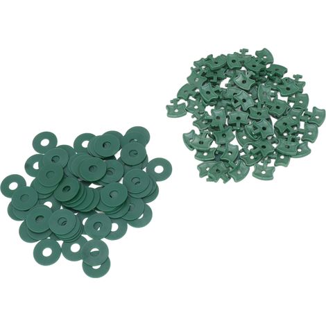 100 clips de fixation en plastique avec rondelles pour filets d'isolation et films à bulles de serre (1/5)