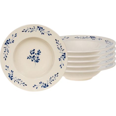 Table Passion - Assiette à pâtes Appoline bleue 27 cm (lot de 6) (1/4)