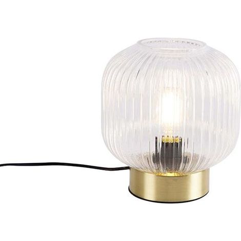 Lampe à poser Art déco en laiton – Ø 200 mm – Hauteur 22 cm – Culot E27 – Puissance 1 x 25W – Indice de protection IP20 (1/5)