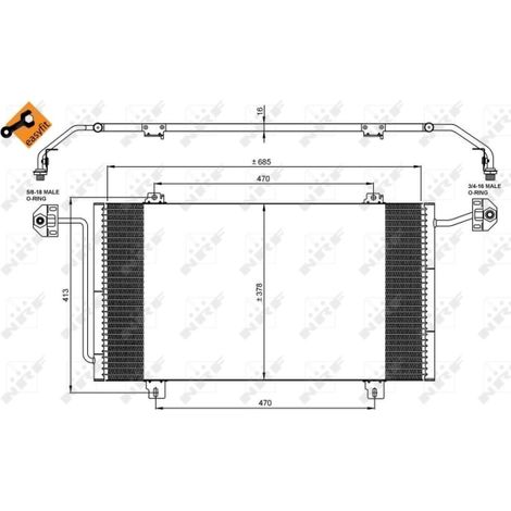 Condenseur, climatisation NRF 35908 RENAULT 09161209 4500909 7701044407