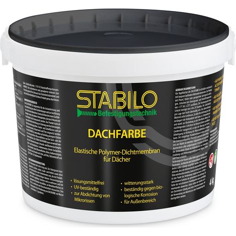 Stabilo Dachfarbe Steingrau RM46 4 kg Dachbeschichtung Farbton robust langlebig (1/2)