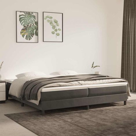 vidaXL Estructura Estructura de cama con somier gris oscuro 200x200 cm (1/5)
