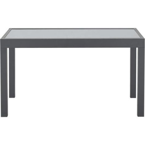 Table de jardin extensible rectangulaire 6 à 10 personnes – Structure aluminium – Plateau en verre trempé – Dimensions L 135-270 x H 75 x P 90 cm (1/5)