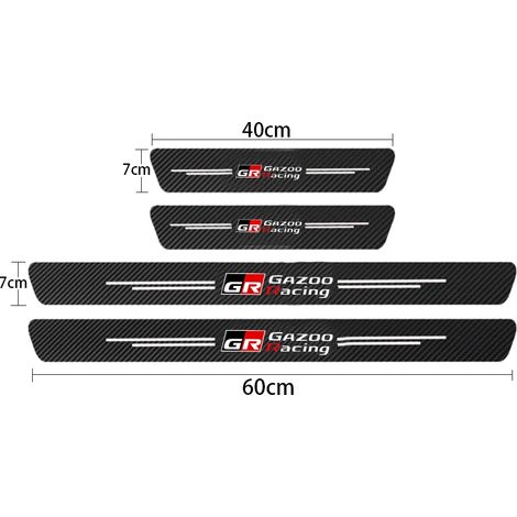 (4 pièces pour GR) Protections de seuil de porte en fibre de carbone GR Sport pour Toyota GR Sport,Gazoo Racing,C-HR,RAV4,Mirai,Avensis,Prado et Prius (1/3)