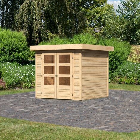 Abri de Jardin Bois Massif 4.62m² Askola 2 Karibu Double Porte Vitrée (1/5)