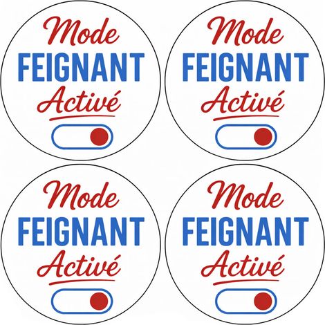 Set de 4 dessous-de-verre mode feignant activé (1/2)