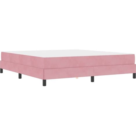 Boxspringbett mit Matratze mit Matratze Rosa 180 x 200 cm Samt vidaXL