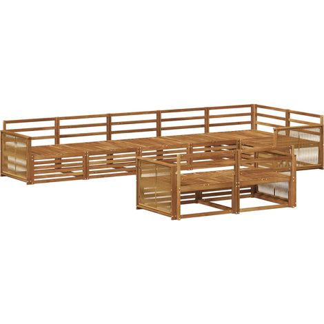Conjunto de sofás de exterior 8 pcs Natural vidaXL (1/5)