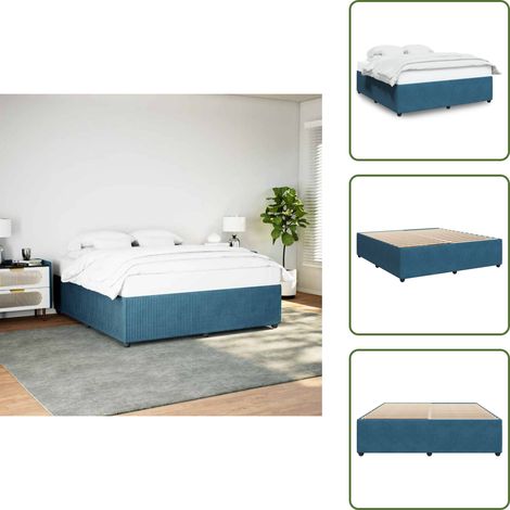 Bettgestell Blau 200x200 cm Samt - Bettgestell - Bettgestelle - Bett - Bettrahmen (1/5)