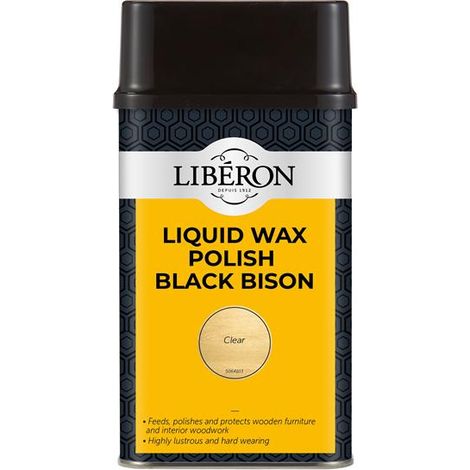 Liberon Black Bison Liquid Wax Polish - Clear Finish, 500ml