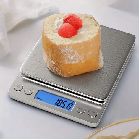 1 pièce Balance de cuisine digitale compacte, balance alimentaire électronique intelligente LCD en acier inoxydable, petite balance de grammes pour la boulangerie, café, bijoux, herbes (1/5)