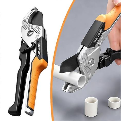 Coupe-tubes PVC à cliquet, coupe nette et sans bavures, pour tuyaux en PVC et PPR (1 pièce) (1/4)