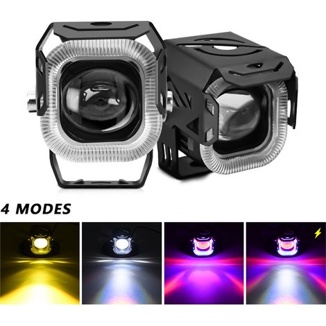 Feux antibrouillard LED pour moto, 60 W 4000 lm, 4 modes d'éclairage, feux auxiliaires IP68 étanches, compatibles avec tracteur, camion, ATV, UTV, SUV, bateau, 1 paire.