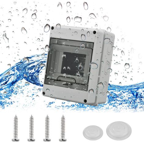 Coffret Électrique IP65 Étanche 1 Rangée 5 Modules Tableau Distribution Boîtier ABS Robuste, Résistant aux Chocs et Durable, Fenêtre Transparente Rabattable pour un Contrôle Facile et Rapide (1/5)